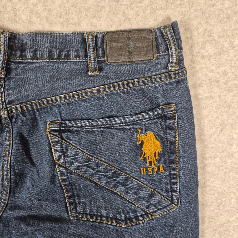 U.S. Polo Assn. Jeans Mens 40x32 Blue Straight Leg Embroidered Logo